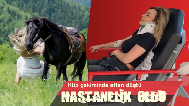 PINAR YILDIZ KLİP ÇEKİMİNDE ATTAN DÜŞTÜ HASTANELİK OLDU