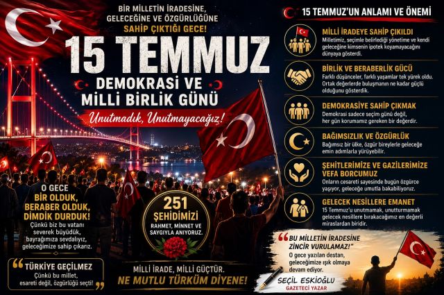 15 TEMMUZ: MİLLETİN İRADESİNE SAHİP ÇIKTIĞI GECE